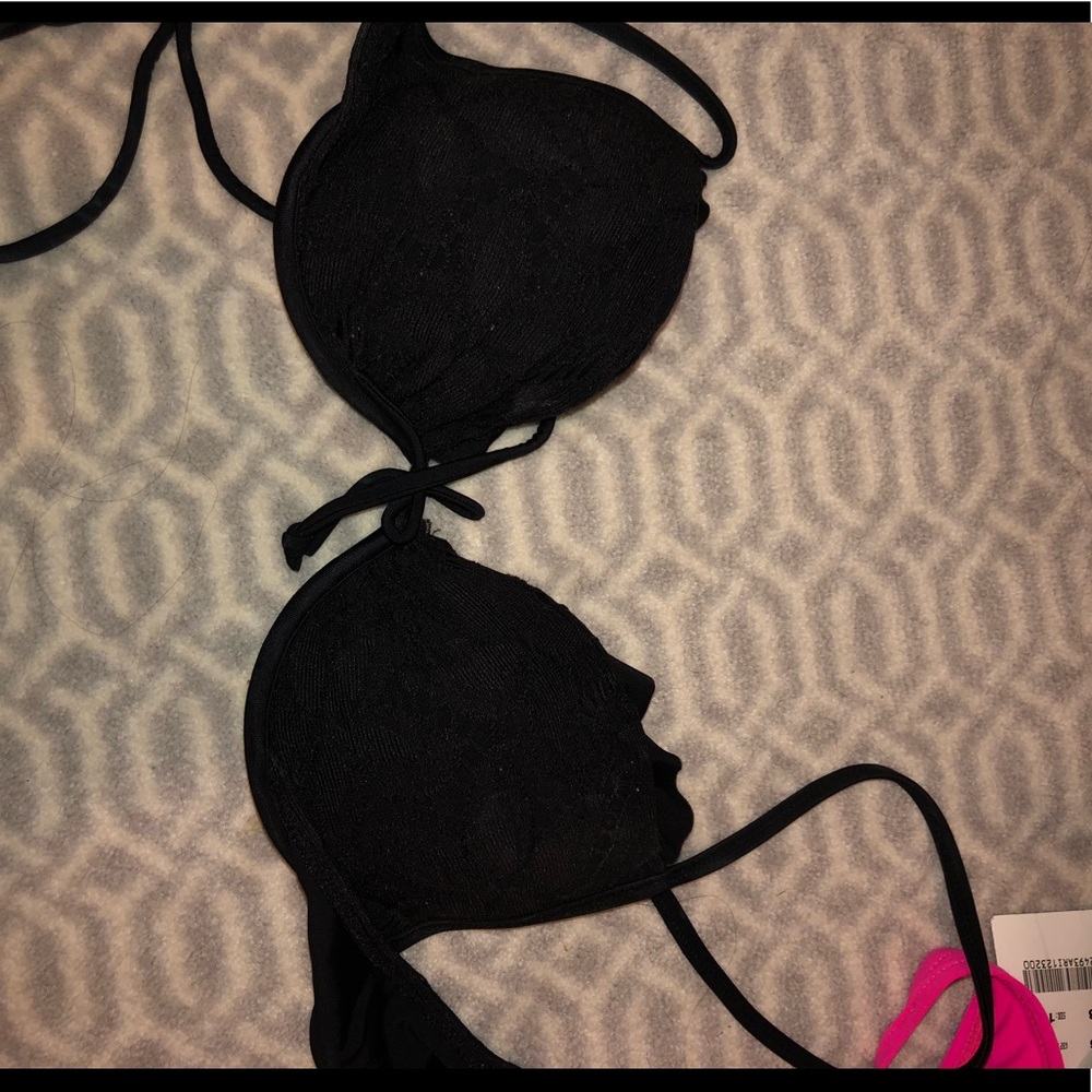 Black Lace Bikini Top